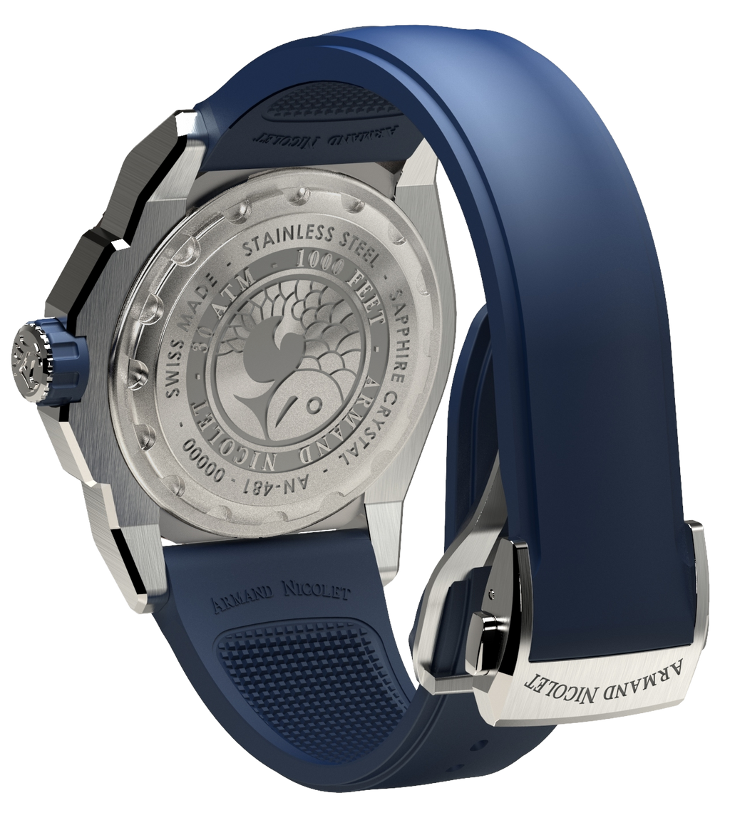 Armand Nicolet Men's Watch JS9 Date 41mm Blue Silver