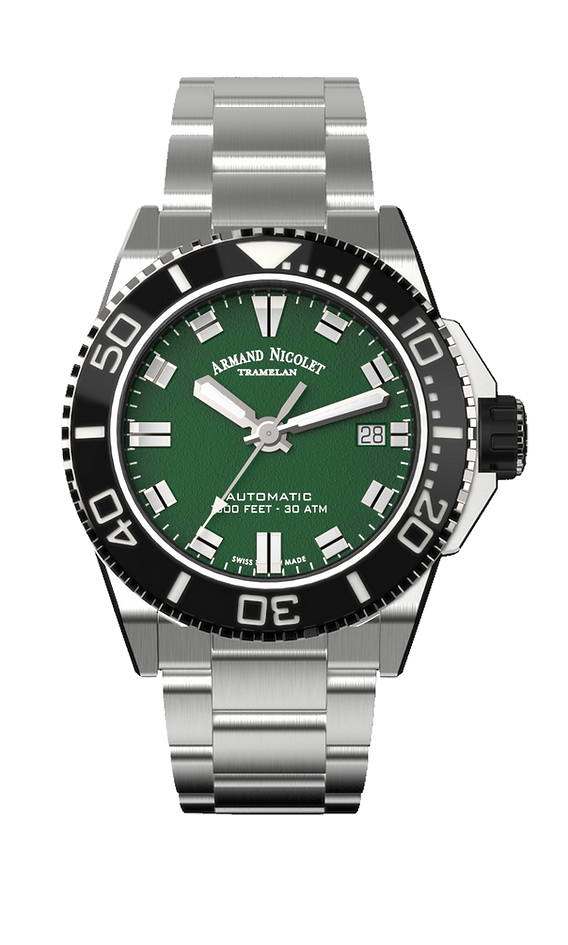 Armand Nicolet Men's Watch JS9 Date 41mm Green