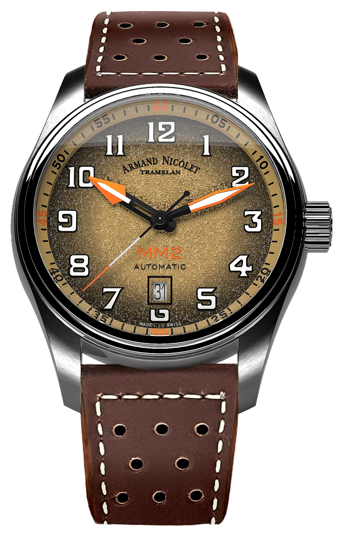 Armand Nicolet Men's Watch MM2 Date 43mm Beige
