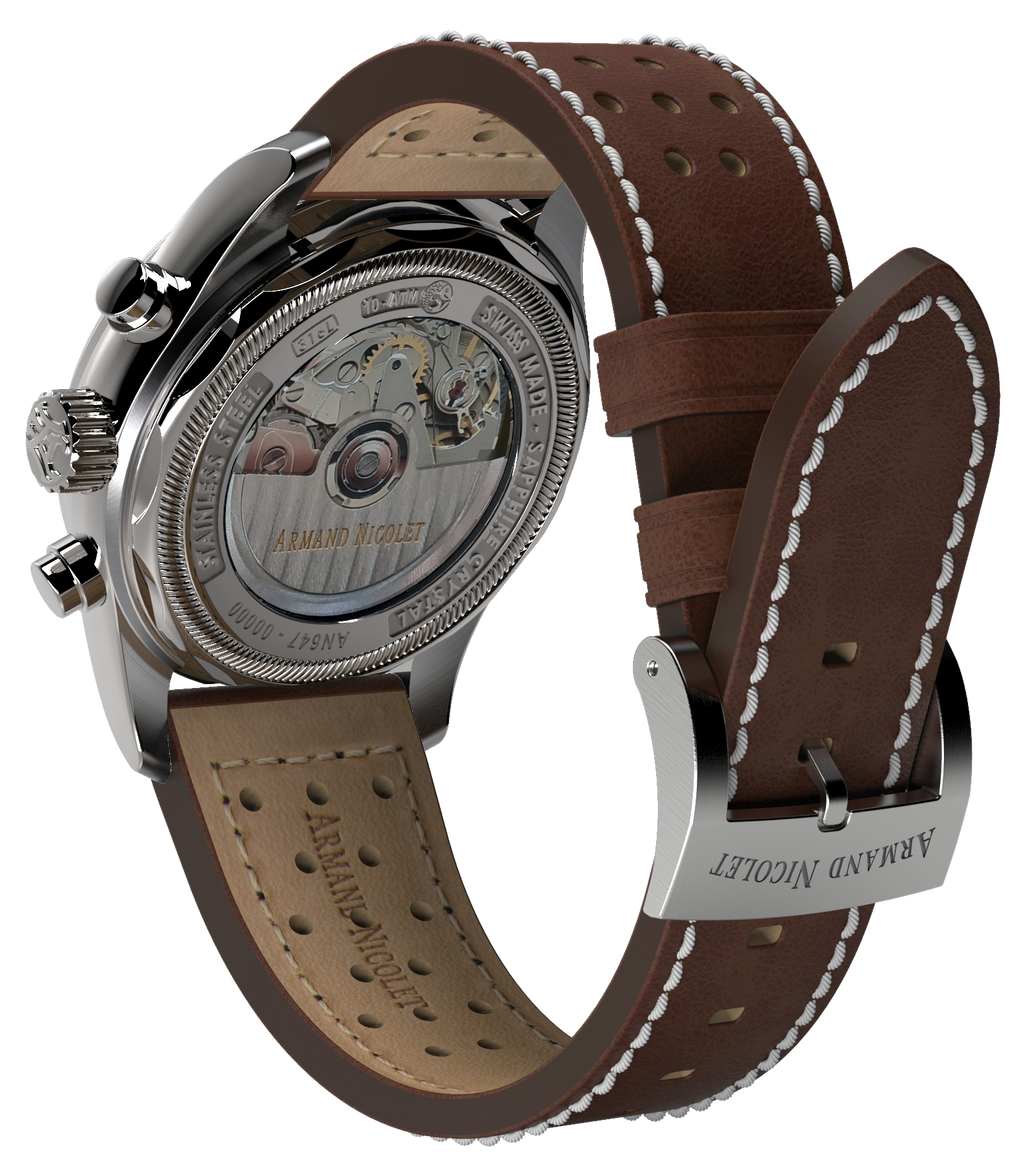 Armand Nicolet Men's Watch MM2 Chronograph 43mm Beige