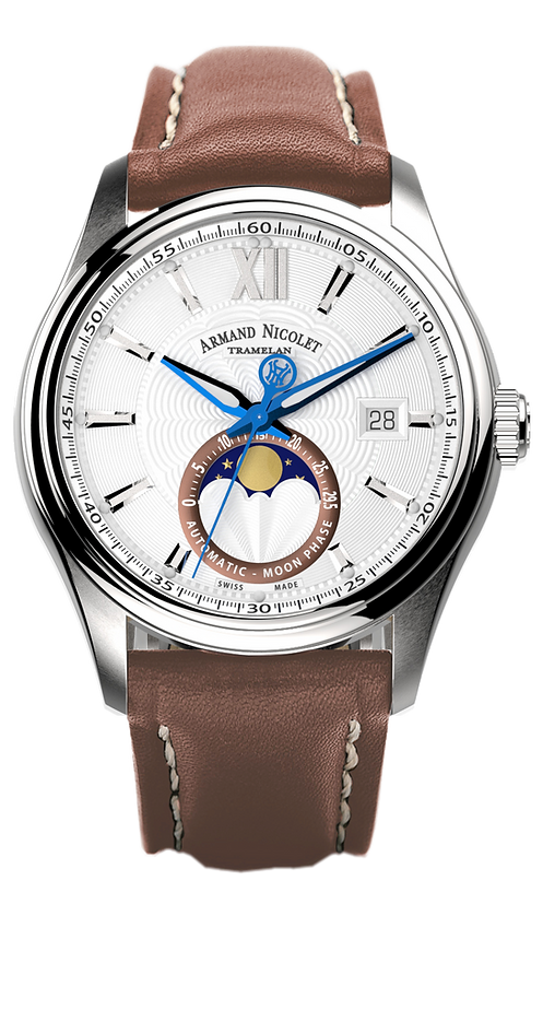 Armand Nicolet Men's Watch M02 Moonphase 41mm Silver