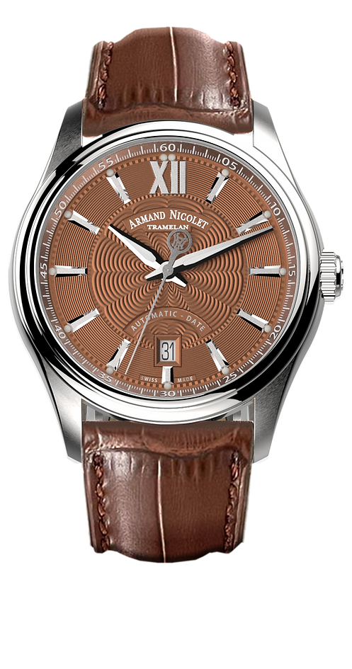 Armand Nicolet Men's Watch M02 Date 41mm Brown Copper