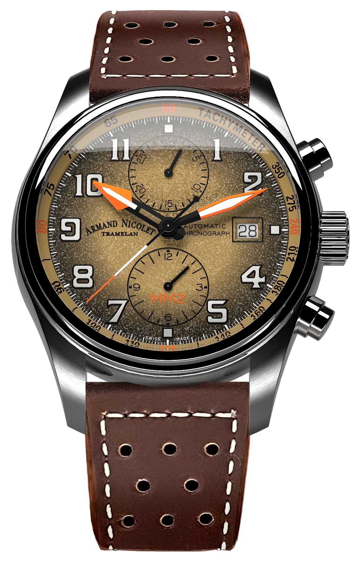 Armand Nicolet Men's Watch MM2 Chronograph 43mm Beige