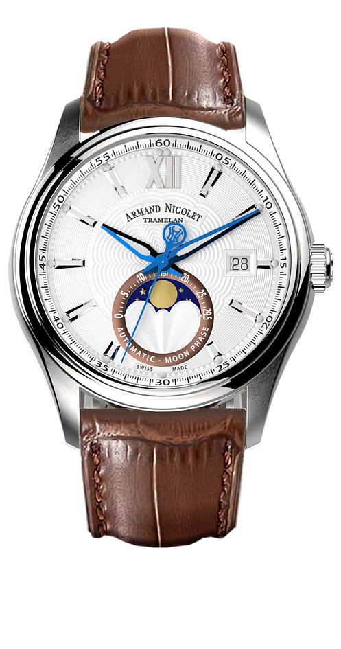 Armand Nicolet Men's Watch M02 Moonphase 41mm Silver