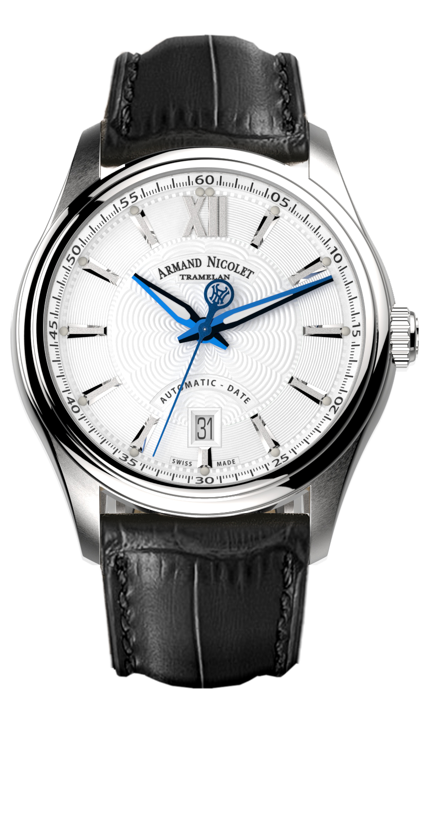 Armand Nicolet Men's Watch M02 Date 41mm Black Silver