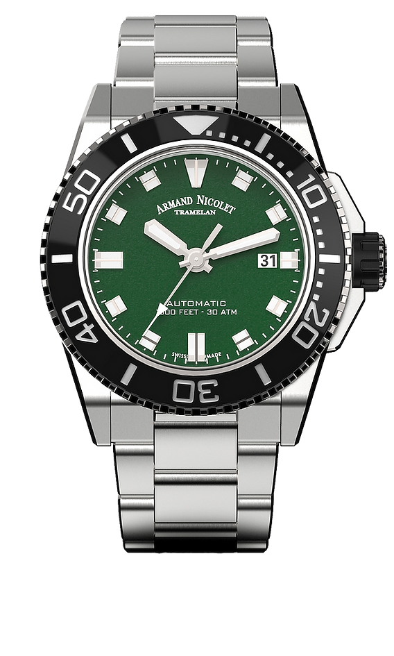 Armand Nicolet Men's Watch JS9 Date 44mm Green