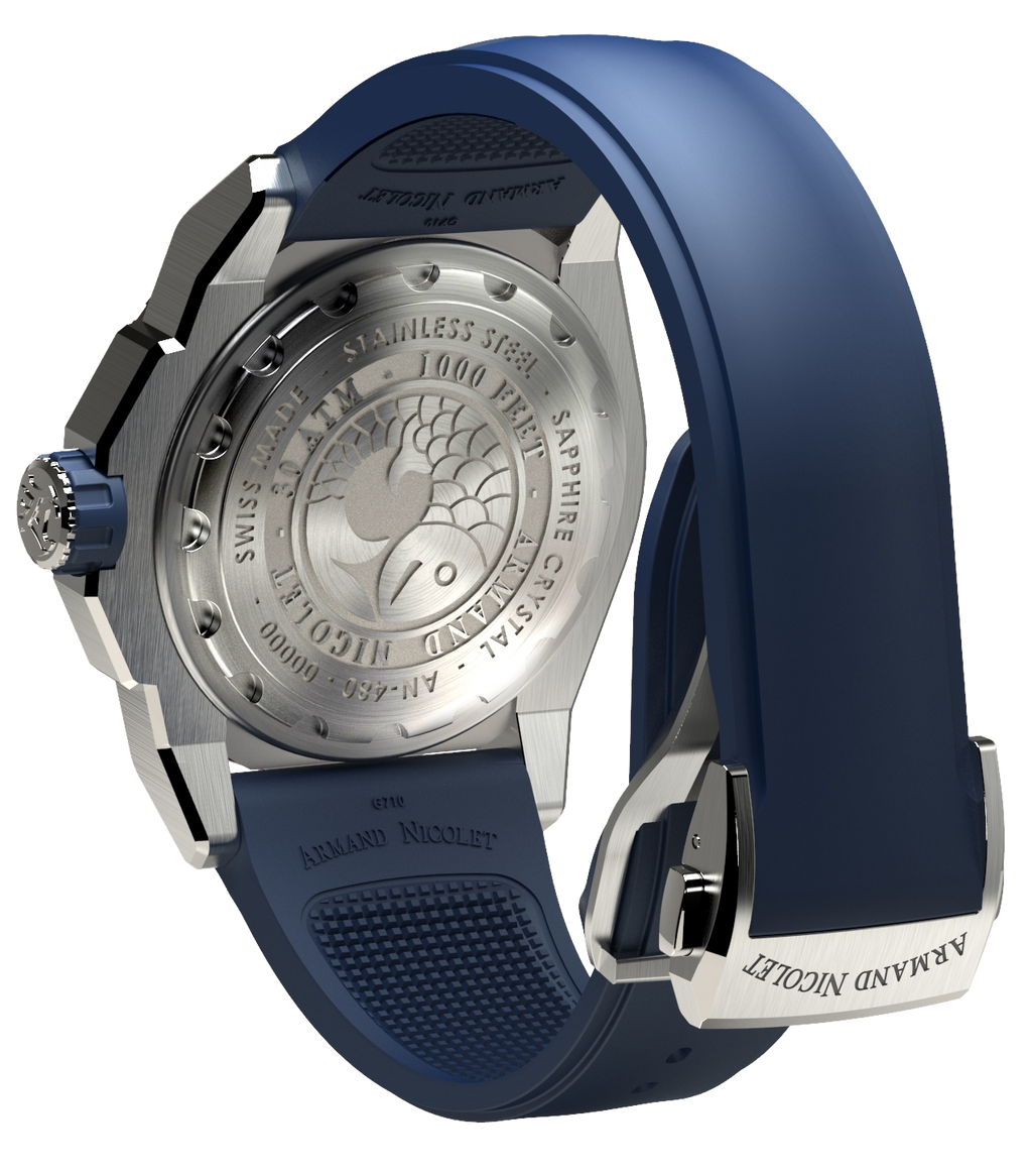 Armand Nicolet Men's Watch JS9 Date 44mm Blue Silver