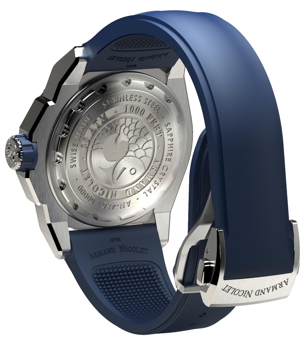 Armand Nicolet Men's Watch JS9 Date 44mm Blue Silver