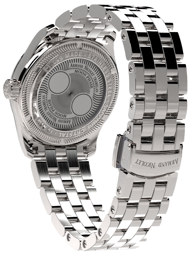 Armand Nicolet Ladies Watch M03 Moonphase 34mm Silver Green