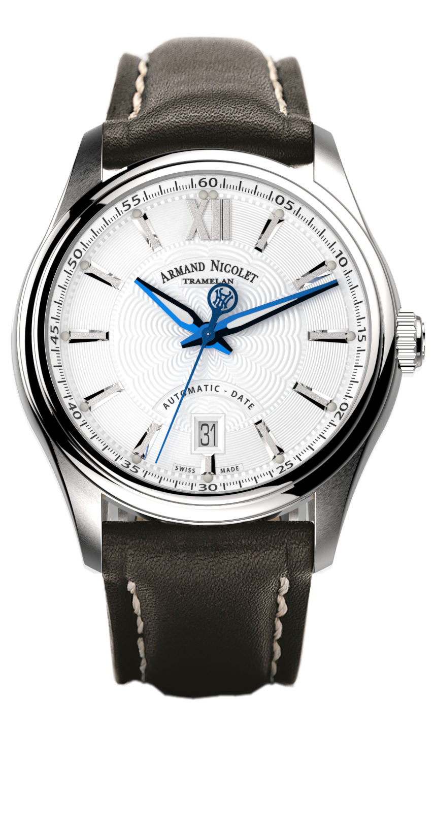 Armand Nicolet Men's Watch M02 Date 41mm Black Silver