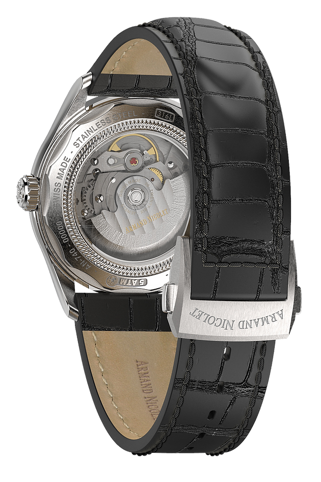 Armand Nicolet Men's Watch M02 Moonphase 41mm Black Silver