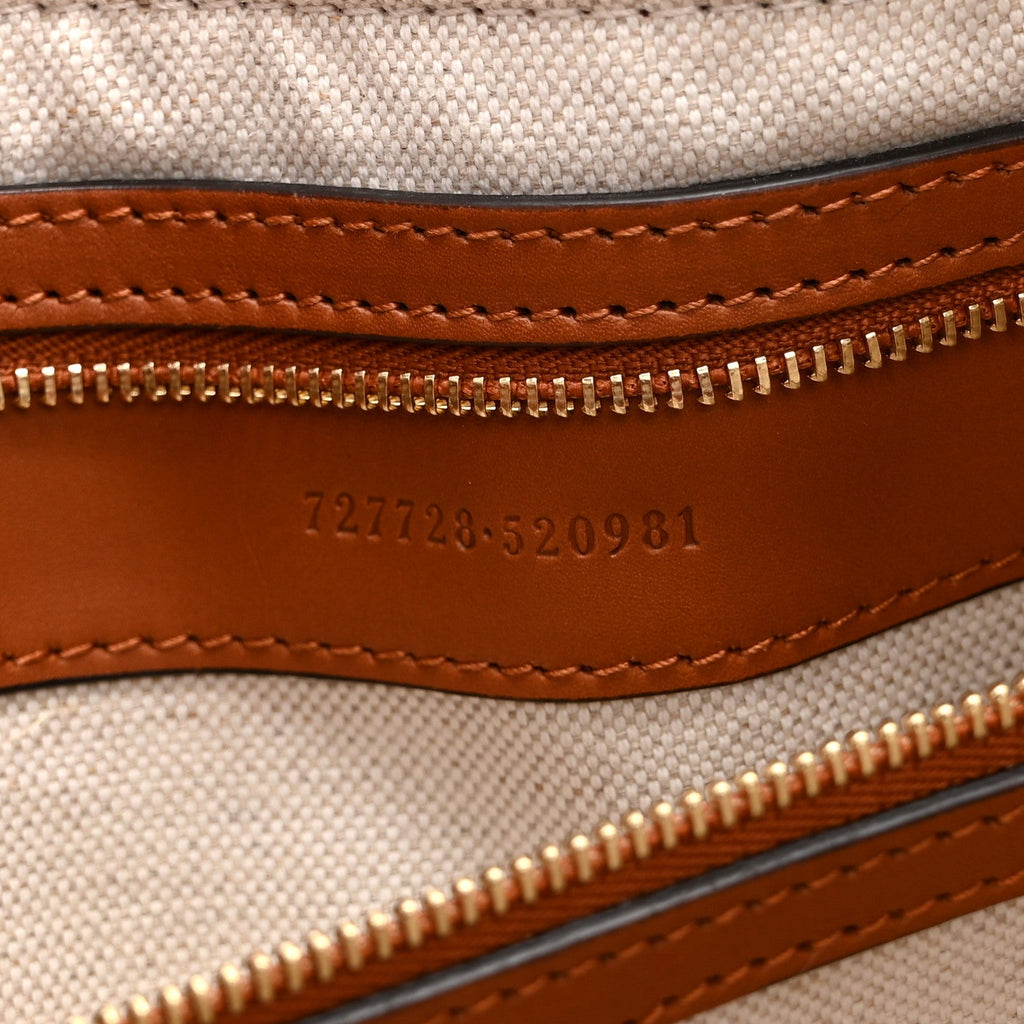 Canvas Calfskin Web Small Interlocking G Tote Bag Red Blue