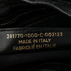 Calfskin Crocodile Embossed Giant 12 Gold Hardware City Black
