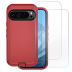 Entronix Bundle Compatible with Pixel 9 Pro XL - Heavy Duty Case & 2 Clear Screen Protectors