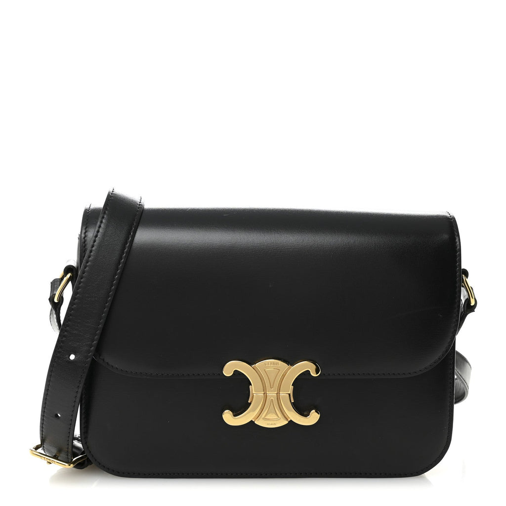 Shiny Calfskin Medium Triomphe Black