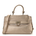 Metallic Grained Calfskin Medium Sofia Satchel Gold