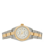 Stainless Steel 18K Yellow Gold 24mm Oyster Perpetual Watch White Roman 76183