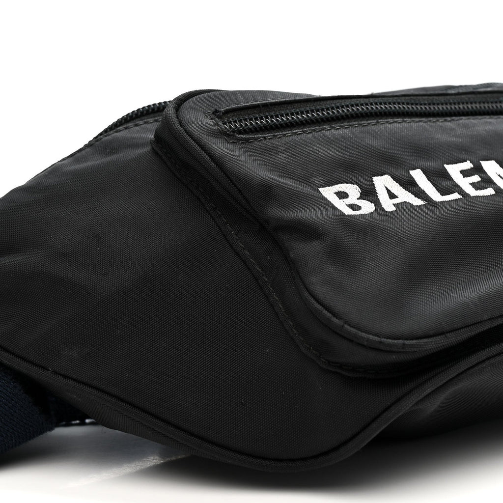 Recycled Sport Nylon Logo Embroidered Wheel Beltpack Black