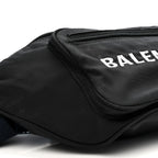 Recycled Sport Nylon Logo Embroidered Wheel Beltpack Black