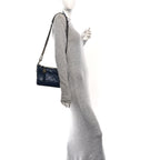 Aged Calfskin Quilted Small Gabrielle Hobo Navy