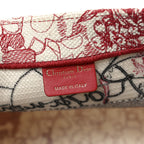 Canvas Embroidered Medium Dioramour D-Royaume Book Tote Red Multicolor