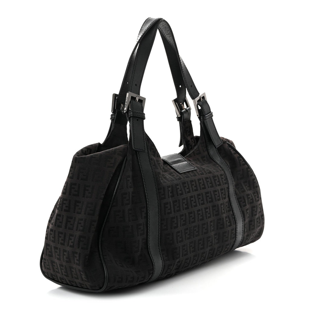 Zucchino Vitello Shoulder Bag Black Moro