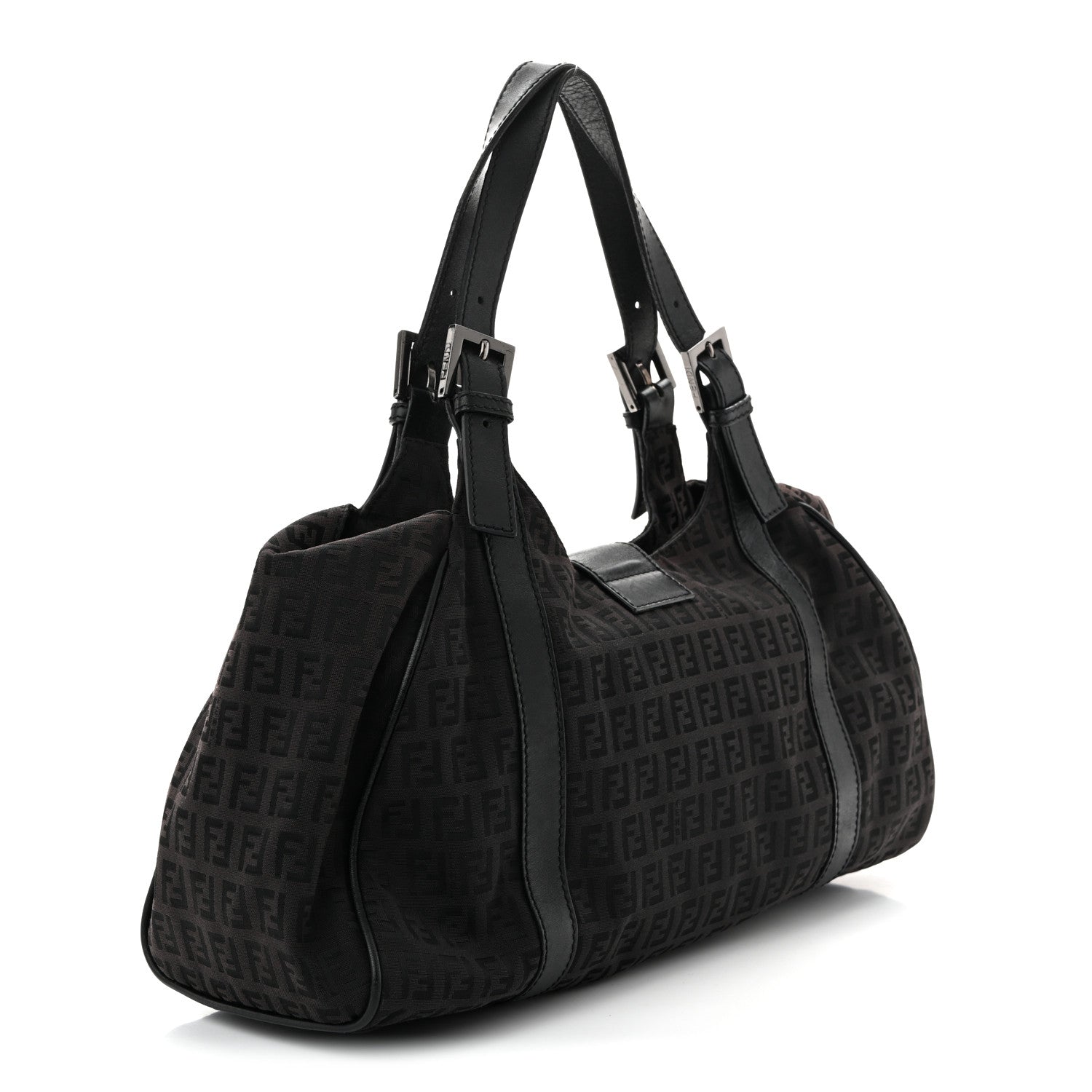 Zucchino Vitello Shoulder Bag Black Moro