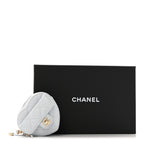 Lambskin Quilted CC Mini In Love Heart Bag Charm Light Blue