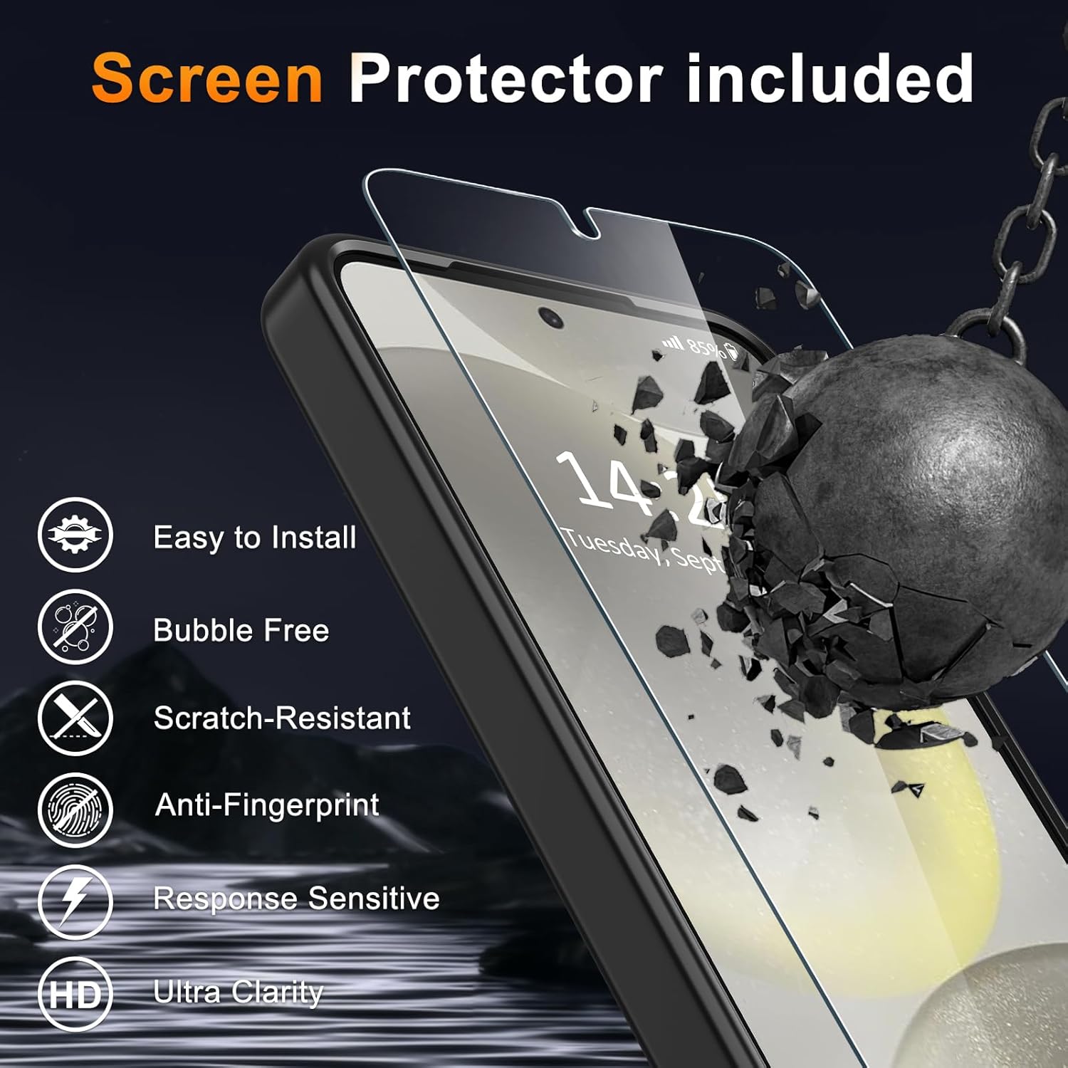 Entronix Bundle Compatible with Galaxy S25 Plus - [Magnetic] Translucent Matte Case & 1 Clear Screen Protector