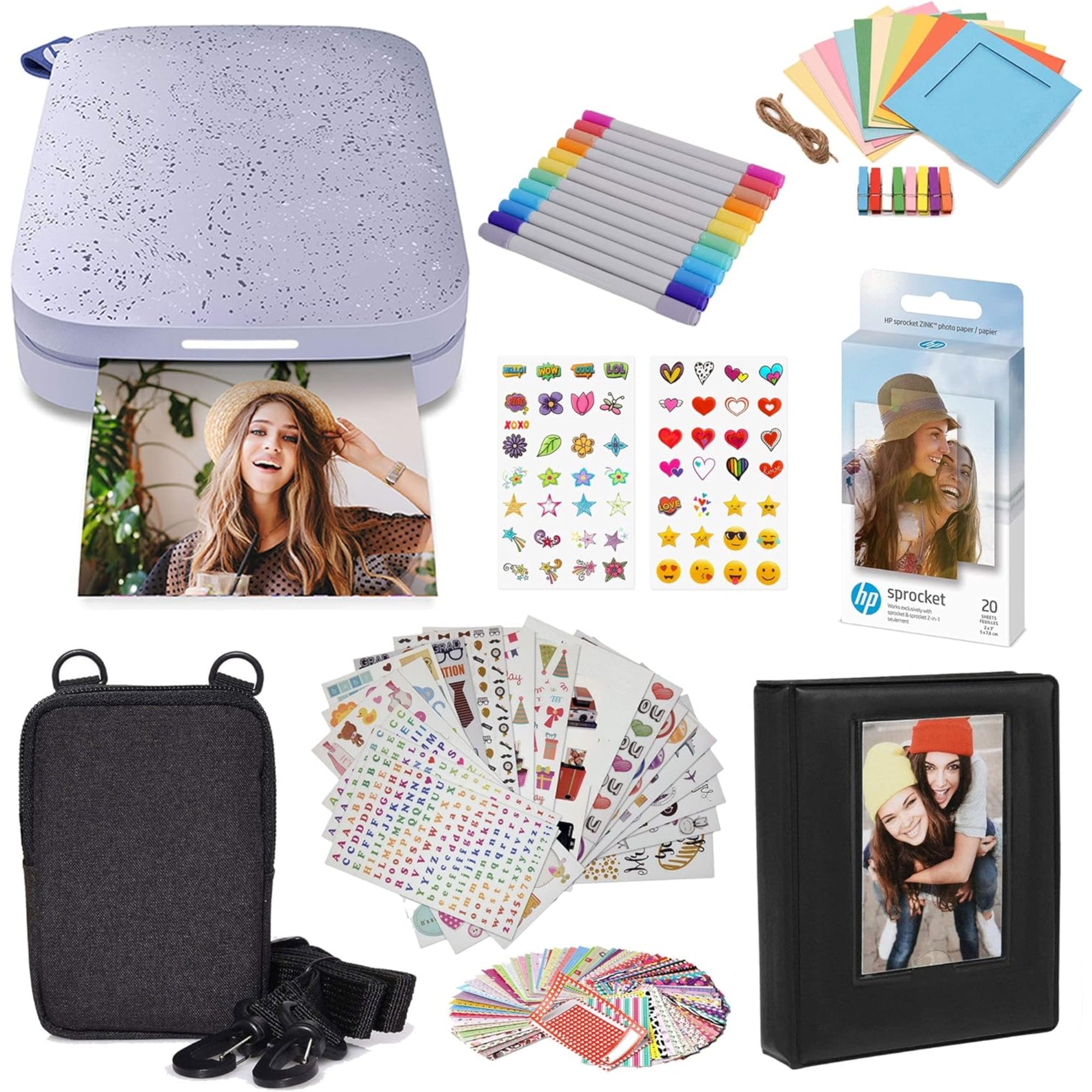 HP Sprocket Portable 2x3" Instant Photo Printer & Accesories Starter Bundle