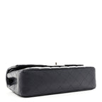 Caviar Quilted Medium Double Flap Navy