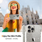 Entronix Case Compatible with iPhone 16 Pro Max - [Hard Back] Glitter Clear