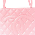 Caviar Quilted Medallion Tote Light Pink