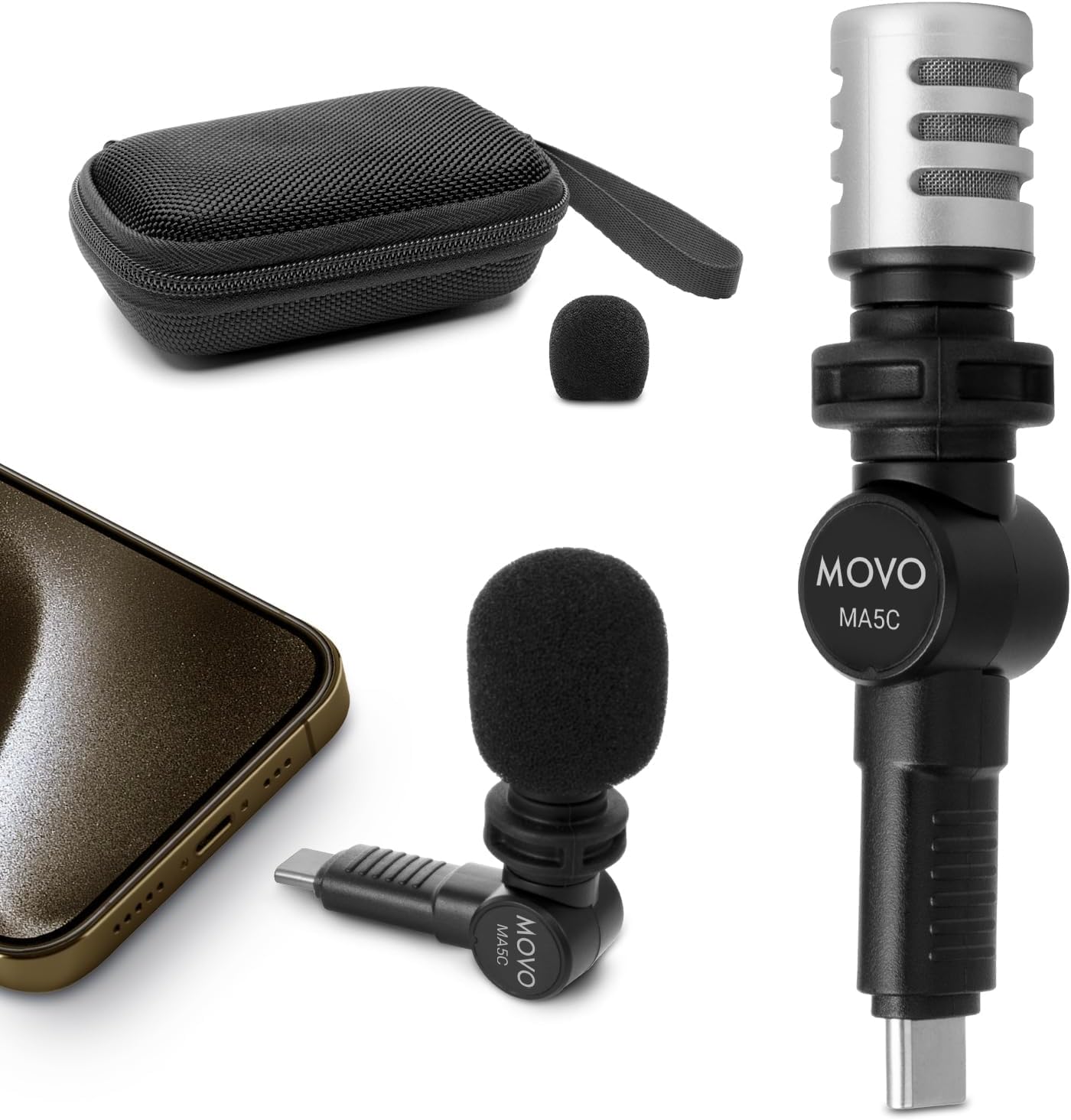 Movo USB-C Microphone for iPhone 15 and Up