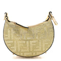 Crystal Vitello Laminato Suede FF Nano Fendigraphy Hobo Charm Platino