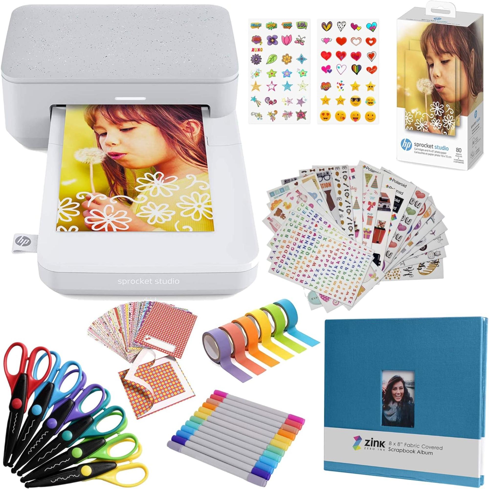 HP Sprocket Studio Plus 4x6” Instant Photo Printer, Photo Album & Accessories Bundle