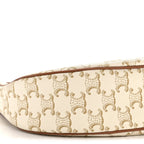 Canvas Calfskin Ava Triomphe Shoulder Bag White
