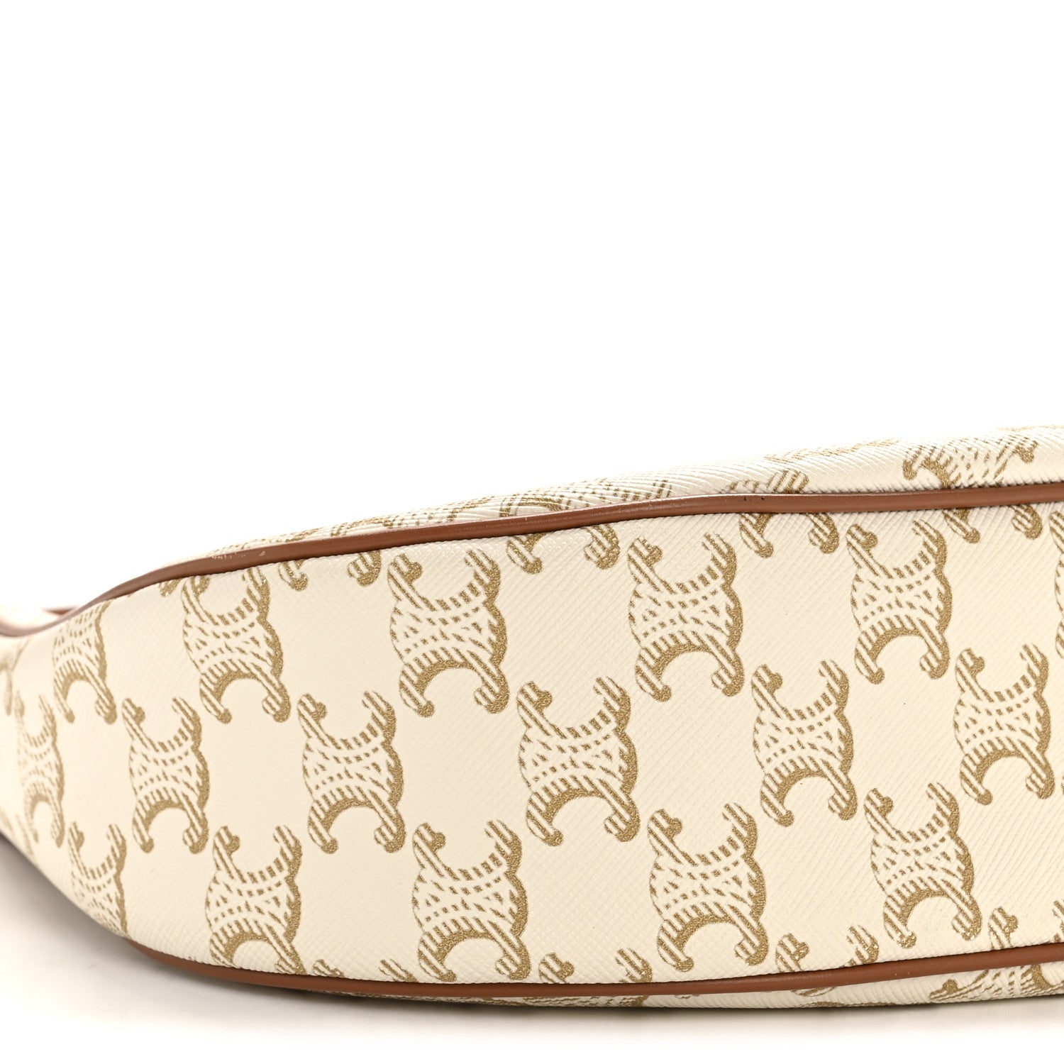 Canvas Calfskin Ava Triomphe Shoulder Bag White