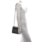 Vitello Century Velvet F is Fendi FF Small Kan I Shoulder Bag Black Tobacco