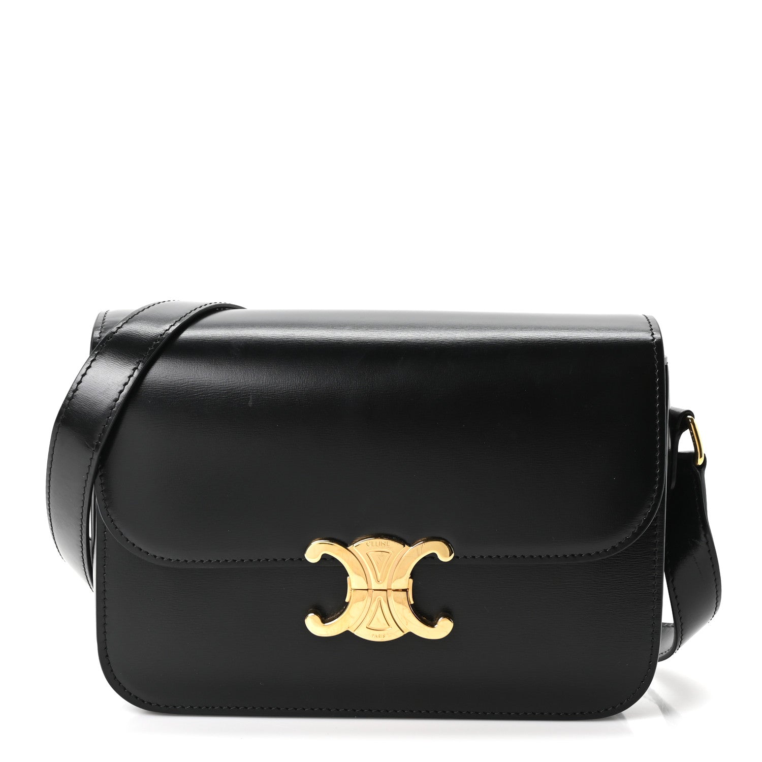 Shiny Calfskin Medium Triomphe Black