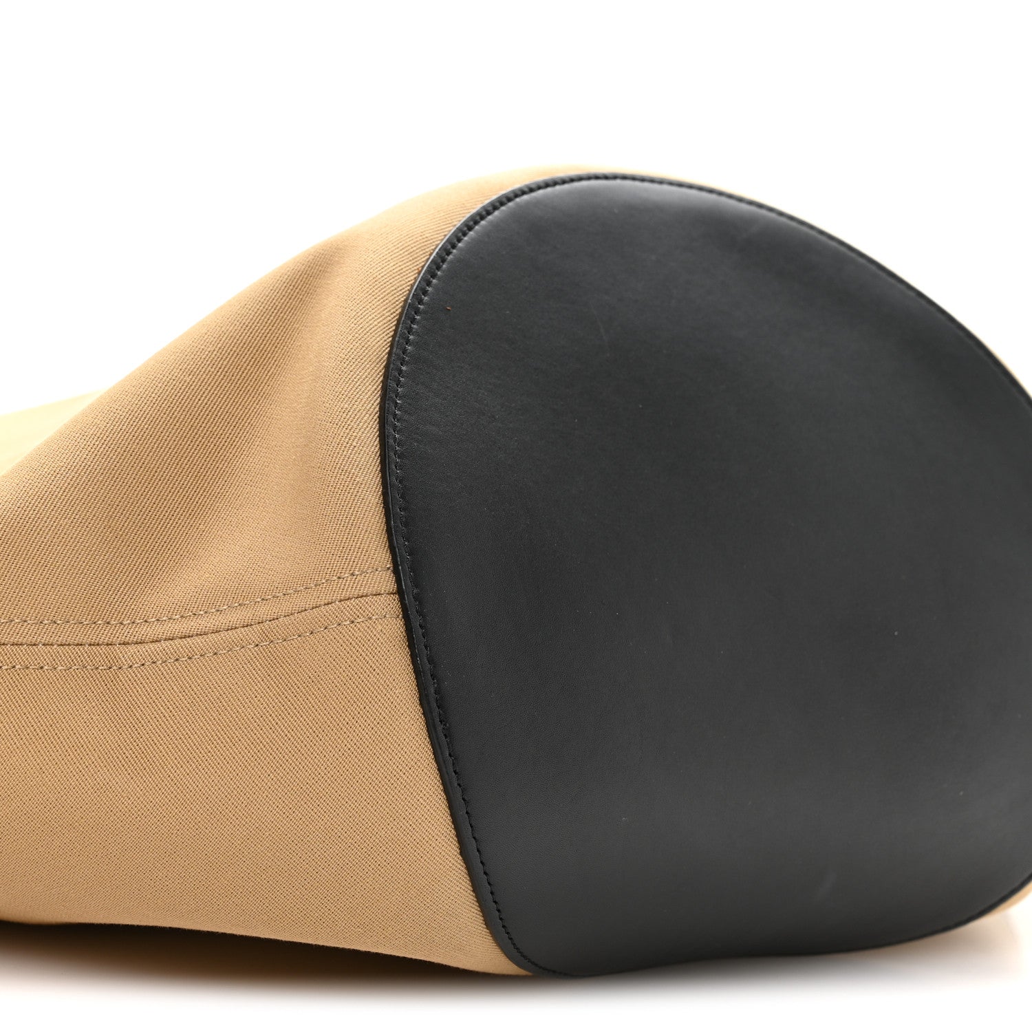 Canvas Calfskin Medium Lotus Tote Black Honey