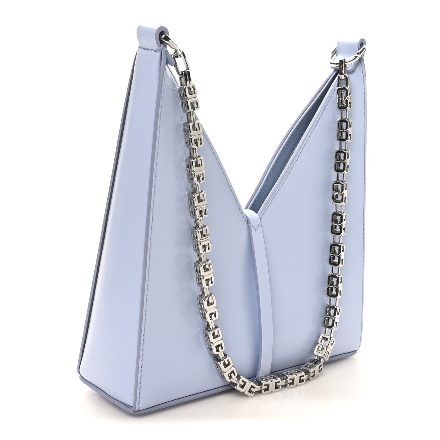 Box Calfskin Mini Cut Out Shoulder Bag Baby Blue