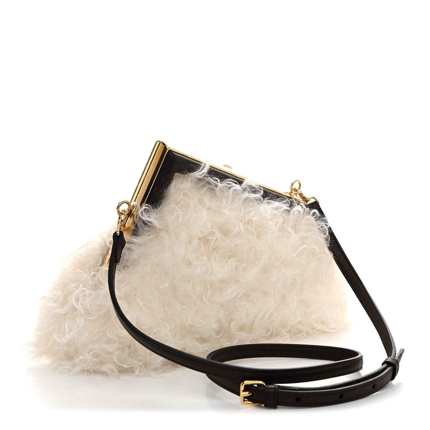 Baby Mongolian Nappa Small Fendi First White Fondente
