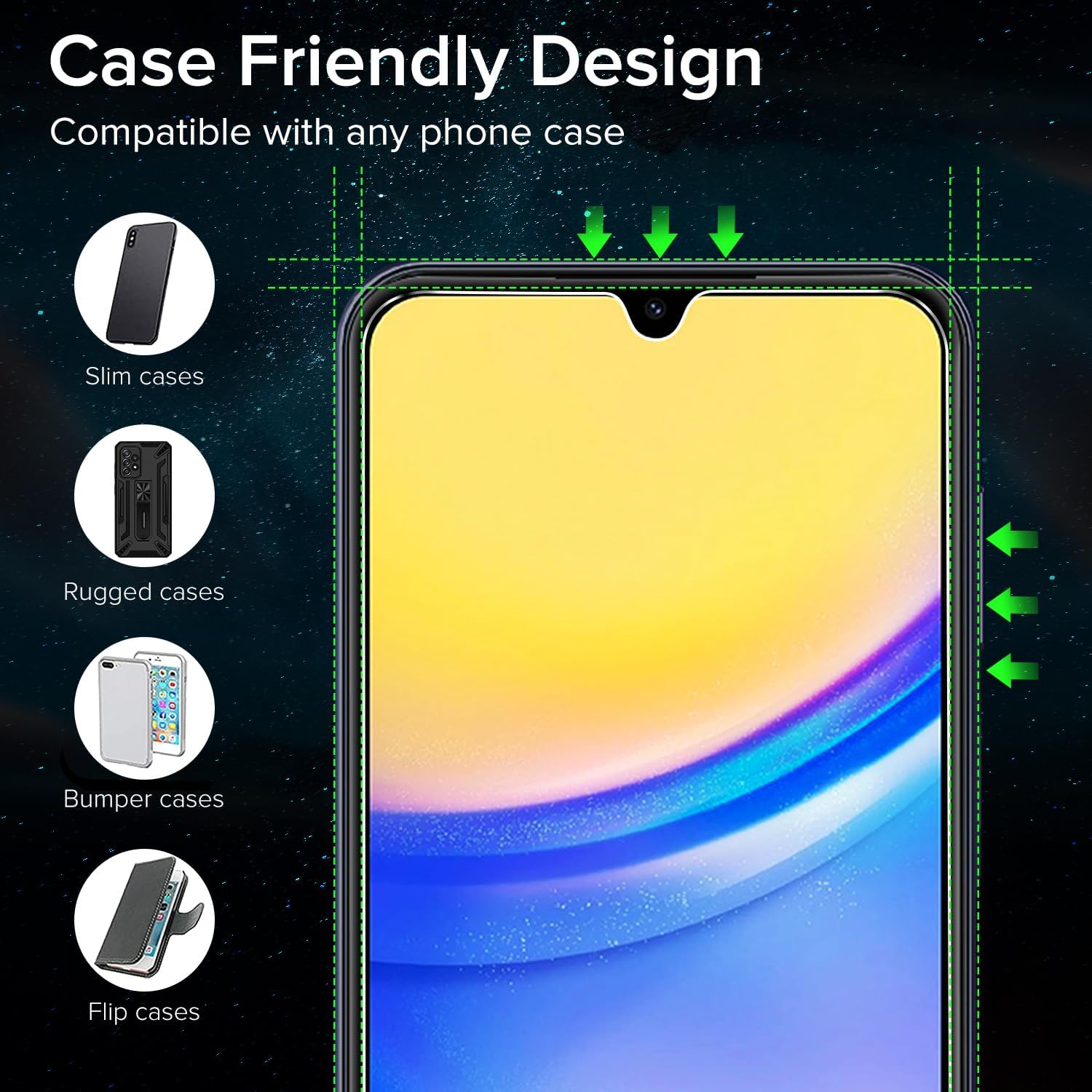 SAHARA - ZeroDamage Ultra Strong Tempered Glass Screen Protector (2-Pack) - Samsung Galaxy A15 5G