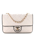 Lambskin Quilted Resin CC Mini Flap Bag White Black