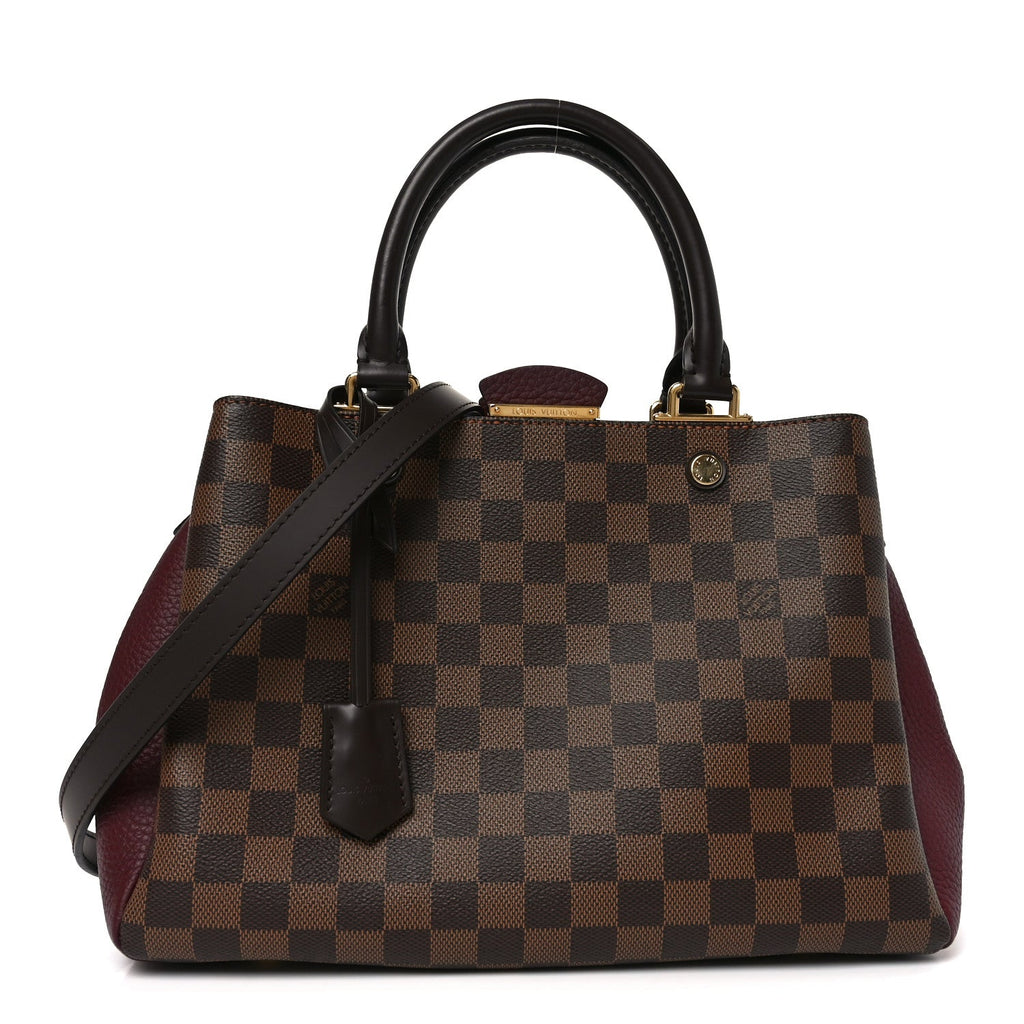 Damier Ebene Cuir Taurillon Brittany Bordeaux