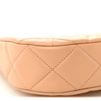 Crumpled Calfskin Quilted Braided CC Hobo Beige