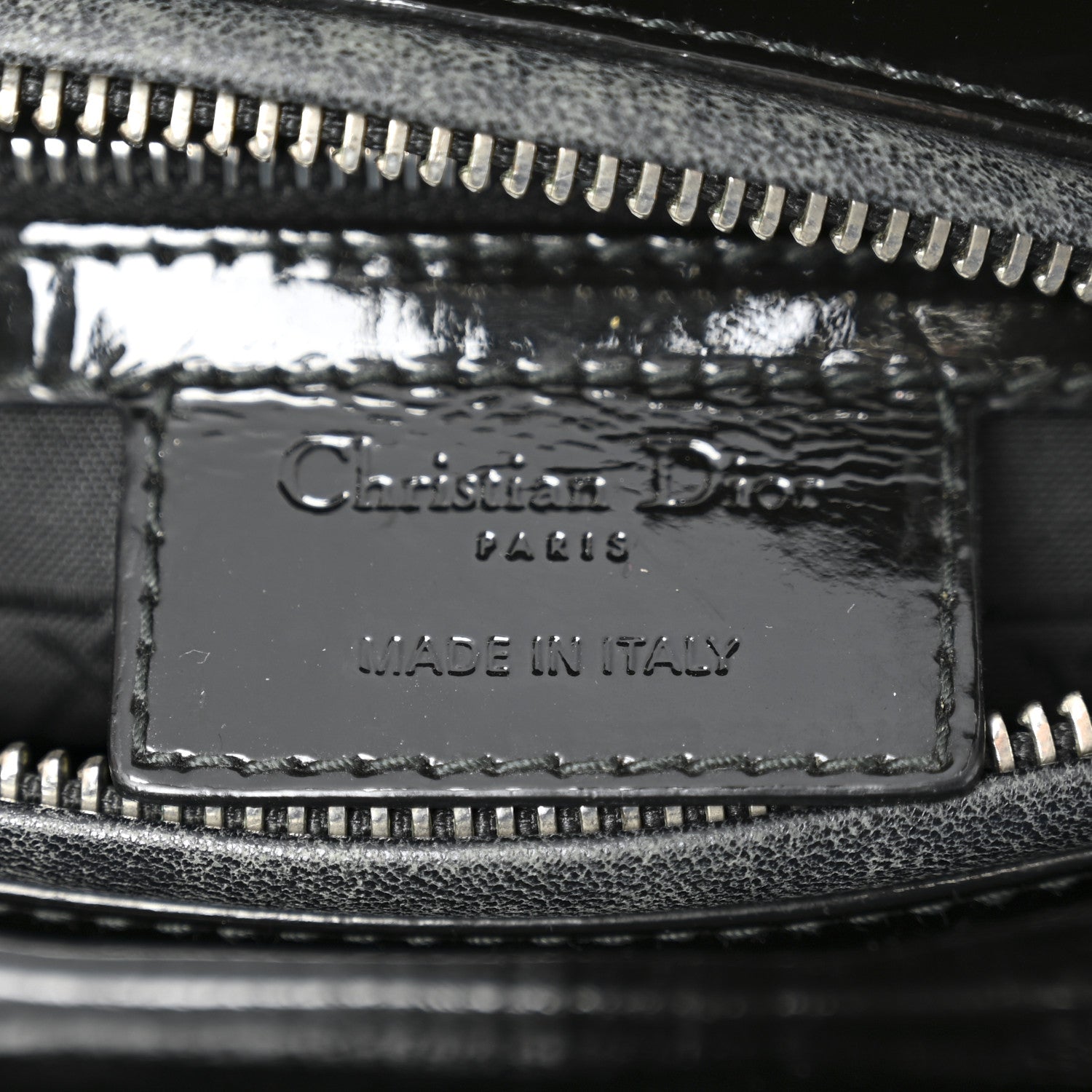 Patent Cannage Medium Lady Dior Black
