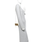 Lambskin Quilted Golden Plate Clutch With Chain White