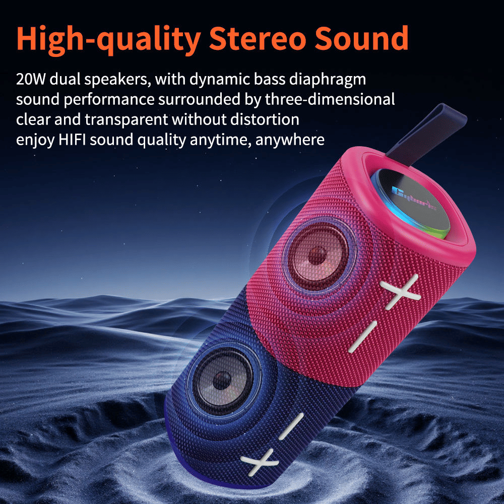 2 in 1 Magnetic Split Bluetooth Speaker, Color Blocking Waterproof Dual Splittable Portable Wireless Speaker 20W Loud Stereo Sound, Bluetooth V5.3, 24H Playtime, True Wireless Stereo